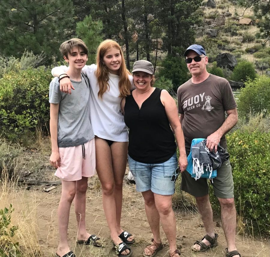 Family members (left to right: Charlie Pine, Macey Pine, Diedra Pine and Harlan Pine) take a trip to The Deshuttes River for vacation. 