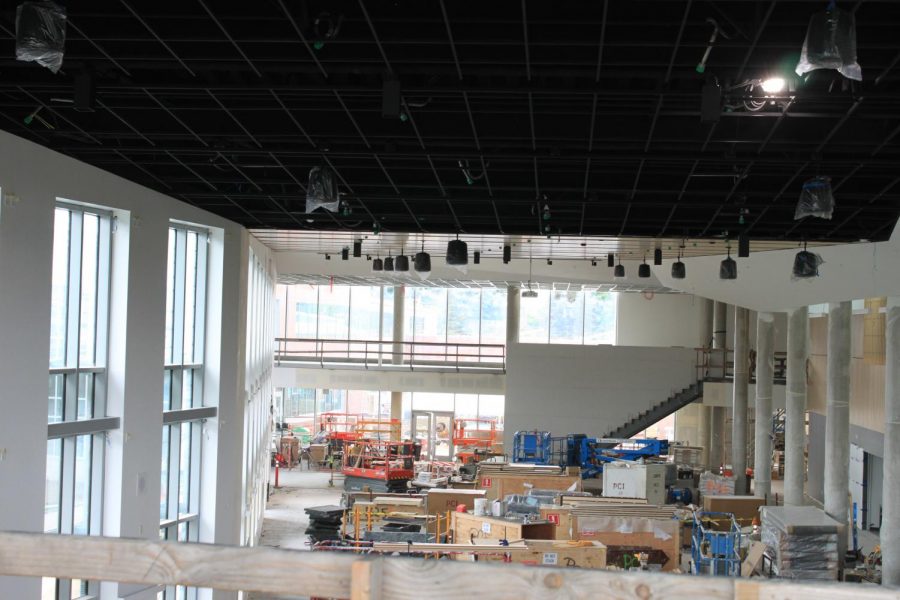 Snapshots of school on May 20, 2021. Staff and students are beginning to tour the new building. 