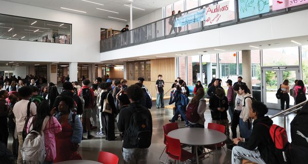 Students mingle in the commons. The student body has grown significantly since last year.