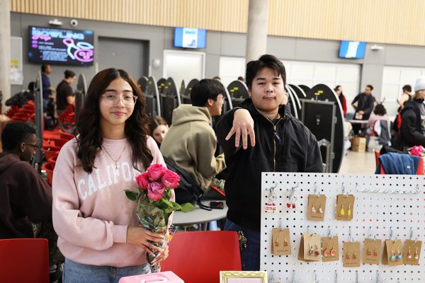 Juniors Brenda Hernandez-Rangeland and Aaron Nguyen sell keychains, earrings and other jewelry. Craft fair items make great gifts for the holidays.
