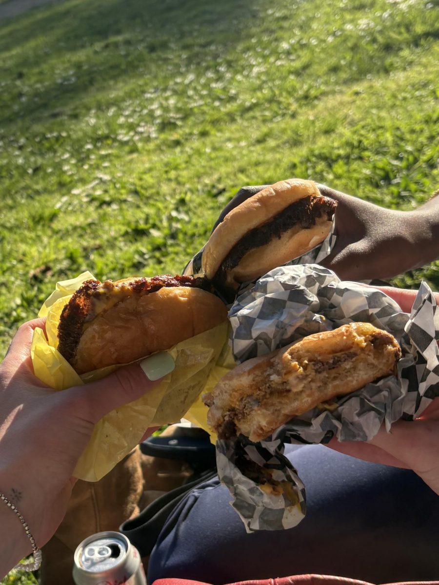 This is the delightful smash burger from the best spot in town. Come give it a try to support a local business.